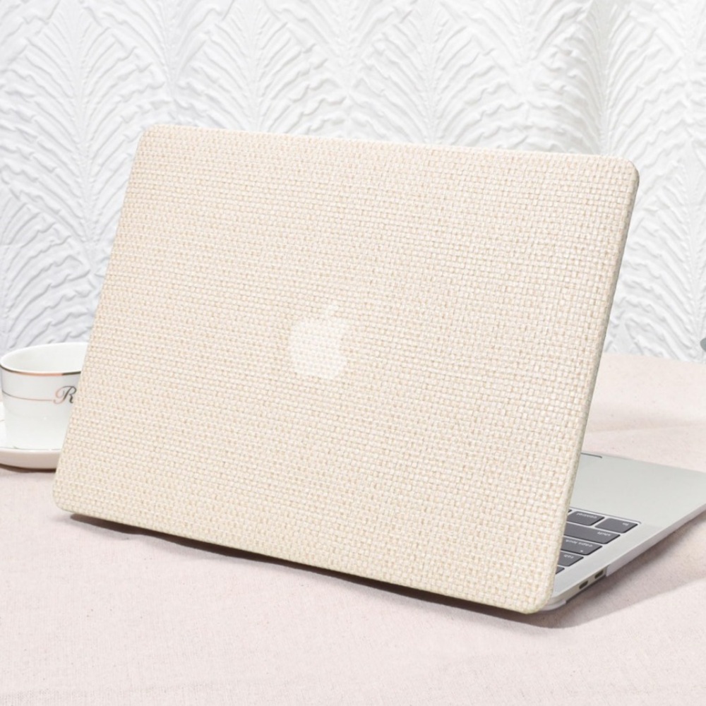 Textured Cream Laptop Hardshell Cover MacBook 13” Compatible